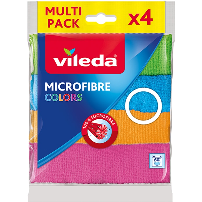 Vileda Mikrofiber Colors Çok Amaçlı Temizlik Bezi 4'lü Paket
