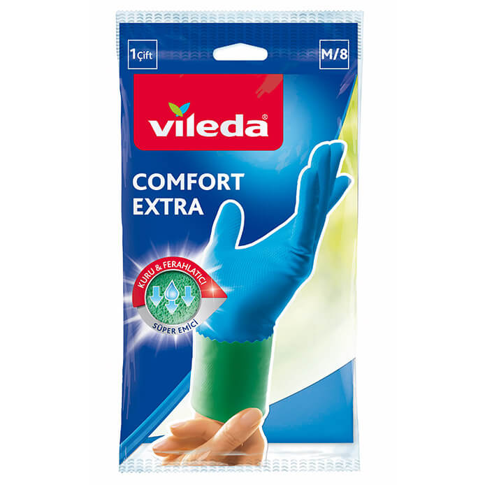 Vileda Comfort Extra Eldiven - Hassas Ciltler İçin Ekstra Emici